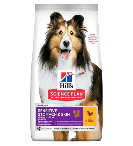 Hills Science Plan Sensitive Stomach & Skin Chicken Medium Adult Dry Dog Food