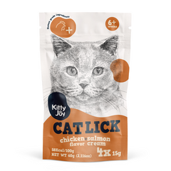 Kitty Joy Cat Lick Chicken + Salmon Flavor Cream Cat Treats (4x15g) 60g