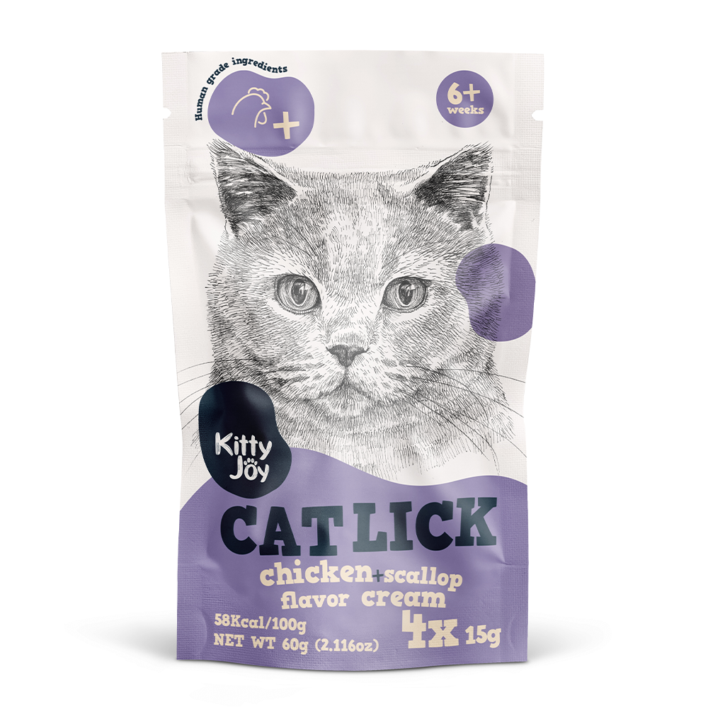 Kitty Joy Cat Lick Chicken + Scallop Flavor Cream Cat Treats (4x15g) 60g