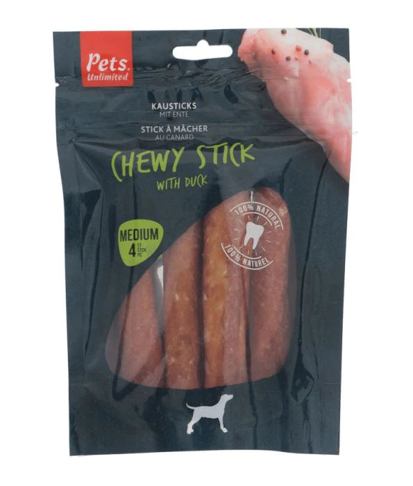 Pets Unlimited Chewy Sticks with Duck Med 4pcs