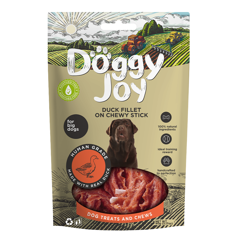 Doggy Joy Duck Fillet On Chewy Stick Dog Treats 90g