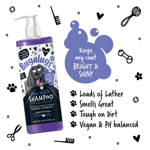 Bugalugs Maxi White Dog Shampoo 500ml