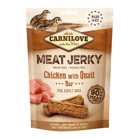 Carnilove Jerky Snack Chicken With Quail Bar Treats for Dogs