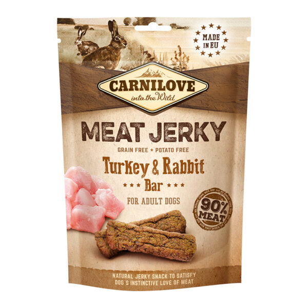 Carnilove Jerky Snack Turkey & Rabbit Bar Treats for Dogs