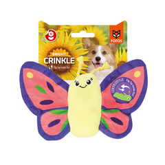 FOFOS Butterfly Reversible Crinkle Dog Toy