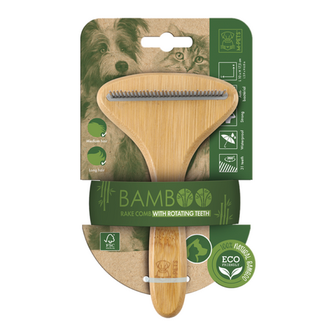 M-PETS Bamboo Rake Comb 31 Teeth for Dogs