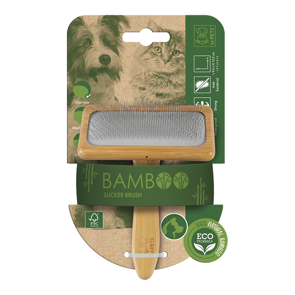 M-PETS Bamboo Slicker Brush M